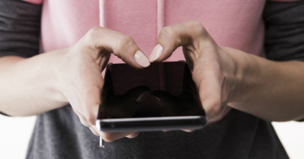 Personal health records - person using a mobile phone