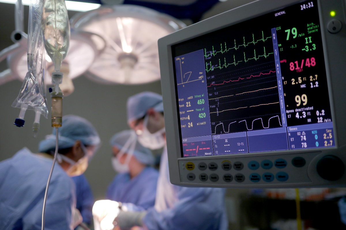 A team of surgeons in surgery.