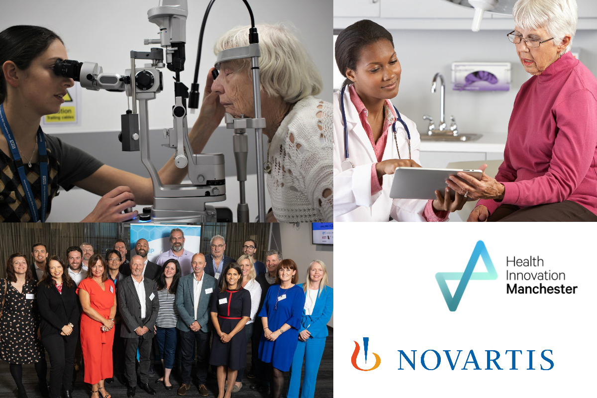 Health Innovation Manchester and Novartis Collaboration in Greater Manchester - multi images displaying variety of projects