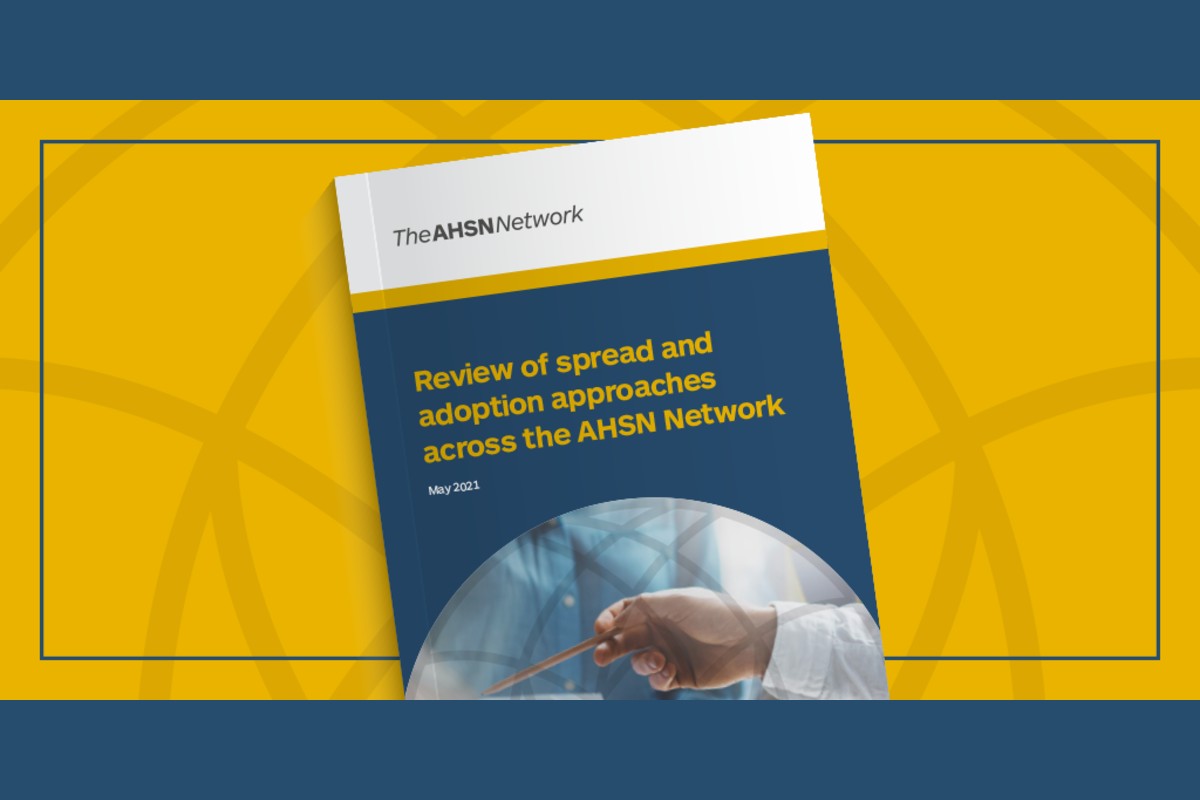 Front cover of the AHSN Network Adopt and Spread report 2021