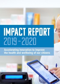 Health Innovation Manchester 2019-20 Annual Impact Report Front Cover
