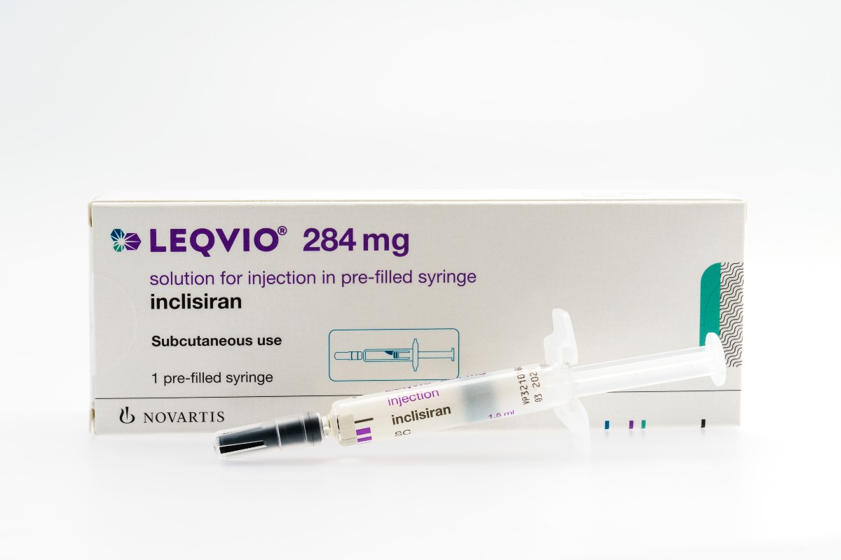 Box and syringe of inclisiran drug