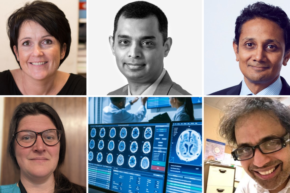 Experts awarded MAHSC Neuroscience Fellowships Louise Dulhanty, Dr Amit Kishore, Hiren Patel, Michelle Angus and Dr Rajiv Mohanraj