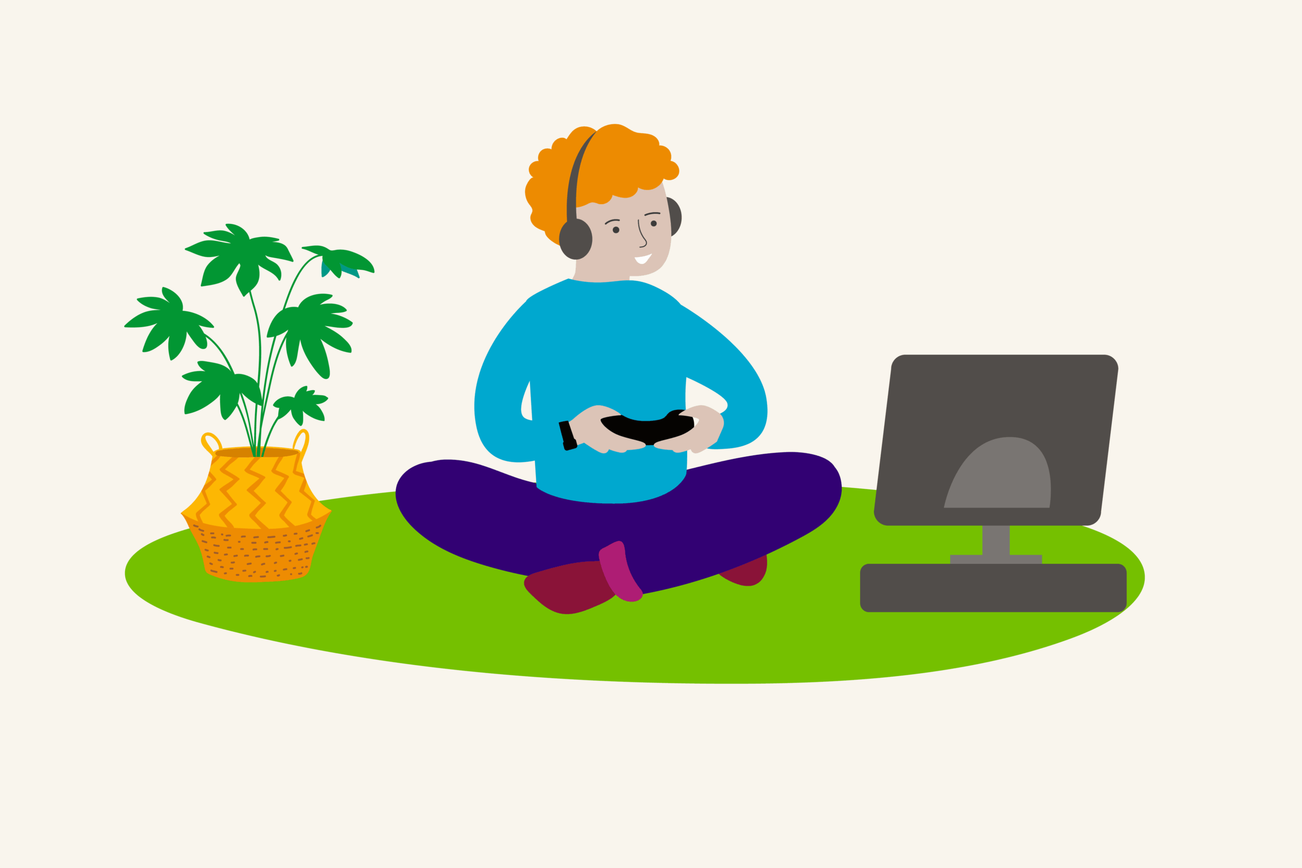 Hospital at Home - child plays a game at home