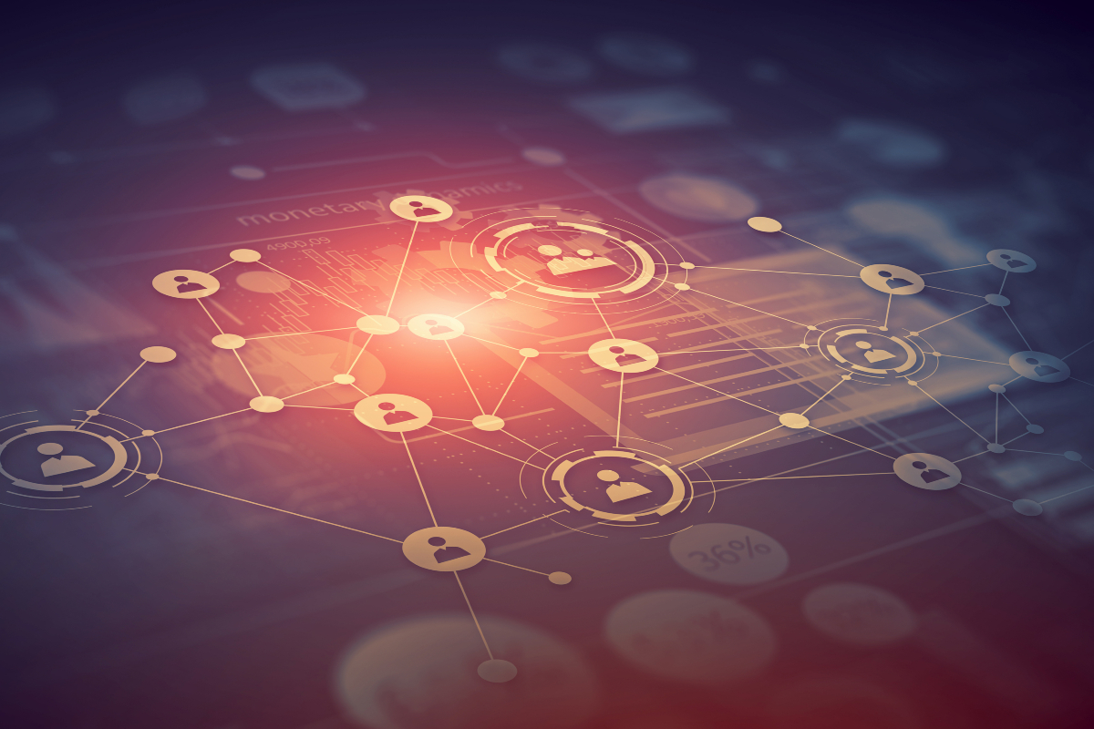 An abstract design representing a connected patient pathway.
