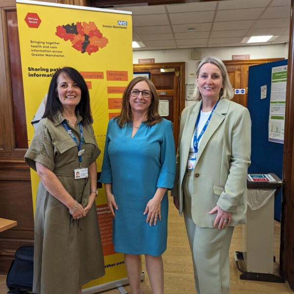 Left to right: Paula Bennett, Chief Nurse at Health Innovation Manchester; Natasha Philips, founder of Future Nurse and former CNIO for NHS England; Jacqui Cooper, CNIO at Health Innovation Manchester